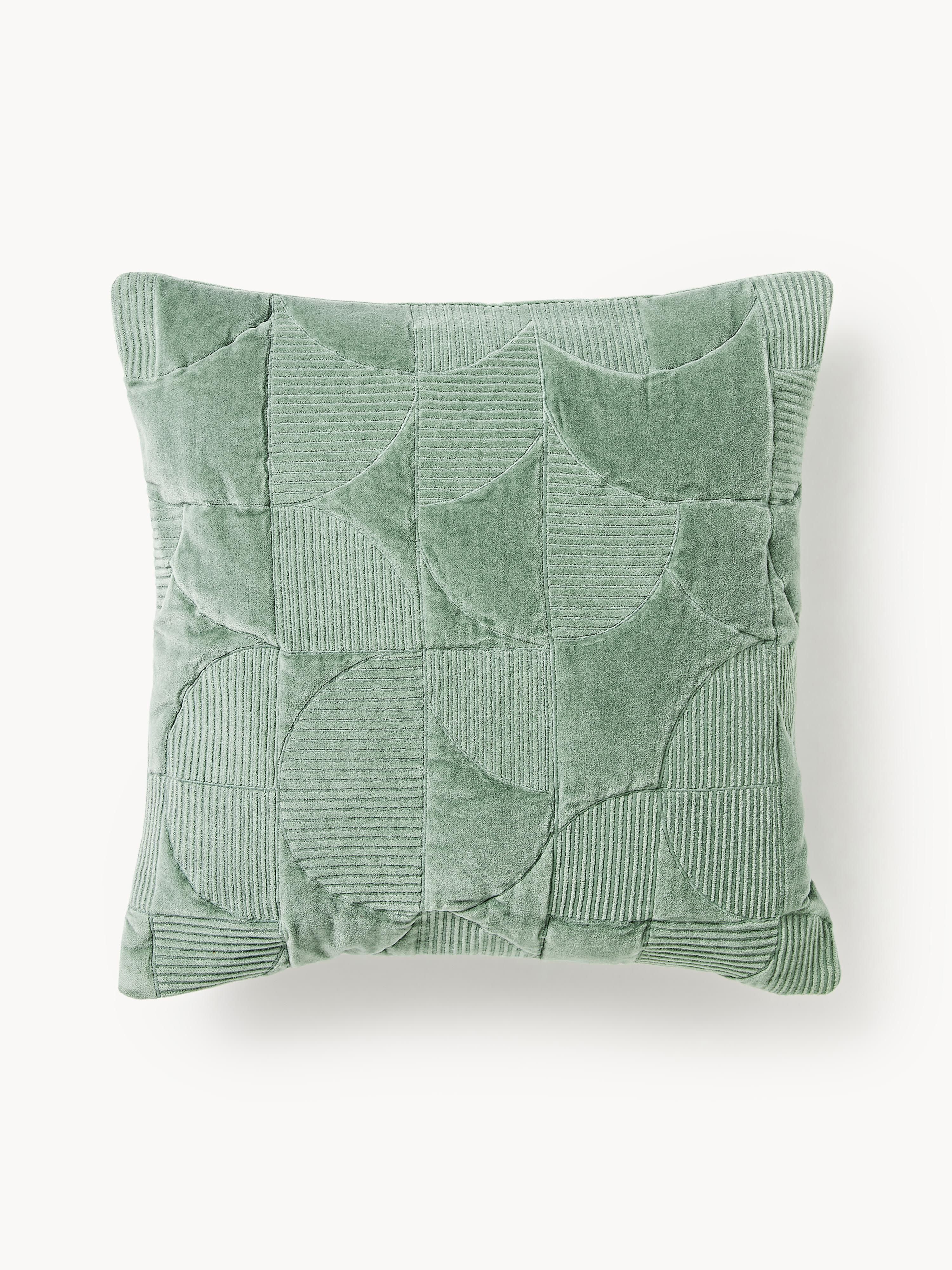 Geborduurde kussenhoes Verina met geometrisch patroon