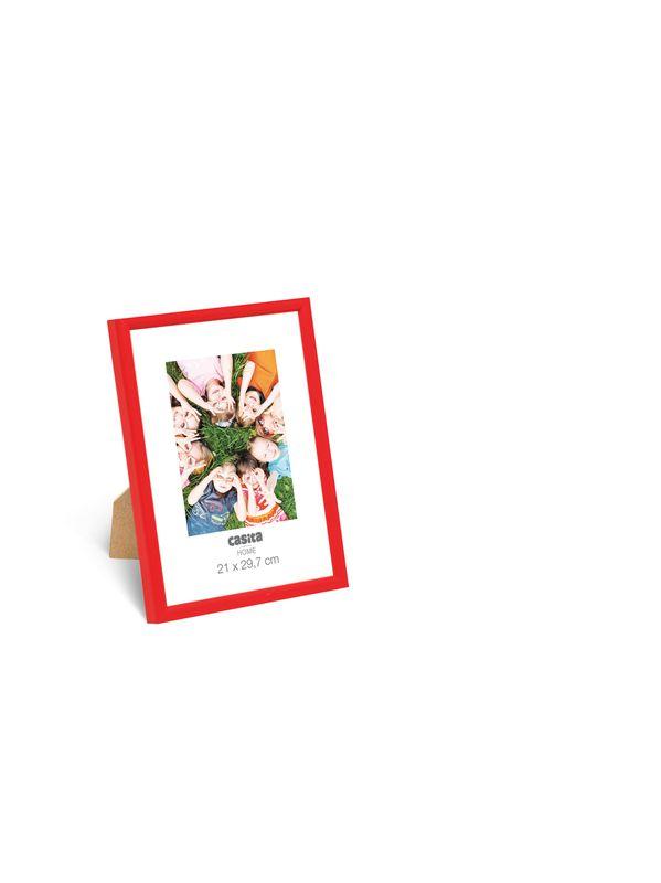 CADRE PHOTO ROUGE PVC VERRE A4 21X29.7CM