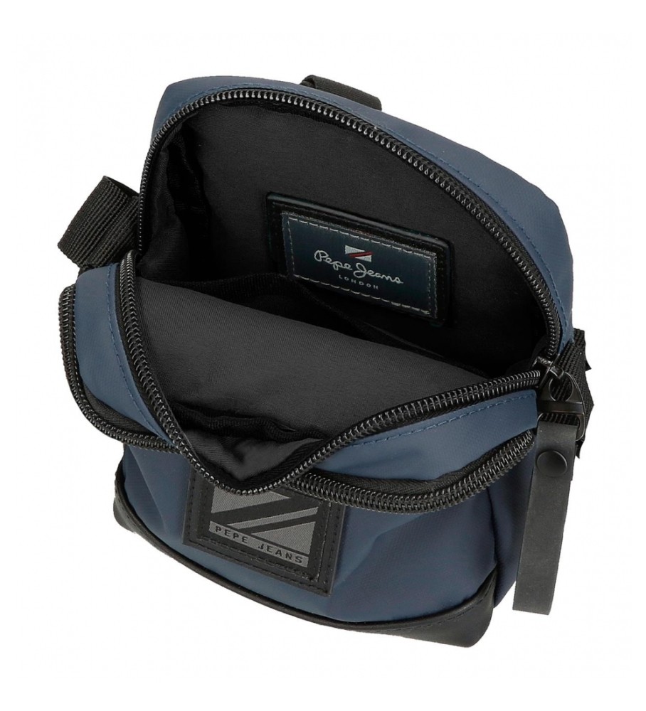 Bolsa de ombro pequena Pepe Jeans Hoxton com dois compartimentos, azul marinho