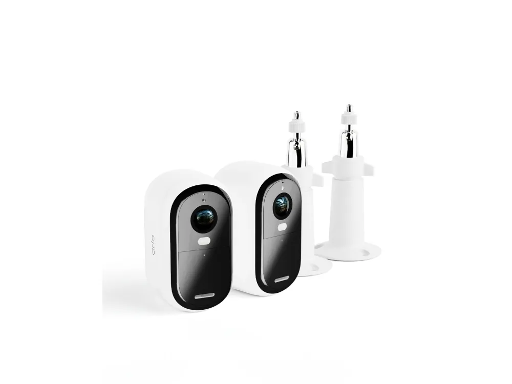 Arlo Essential Outdoor - Netværksovervågningskamera - udendørs - vejrfast - farve (Dag/nat) - 4 MP - 2560 x 1440 - audio - trådløs - WiFi (pakke med 2)