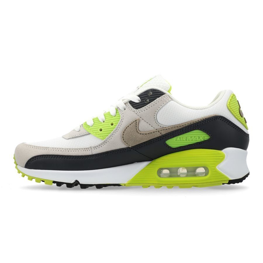 Nike Chaussures Air Max 90 - Blanc/Kaki/Jaune Fluo/Gris
