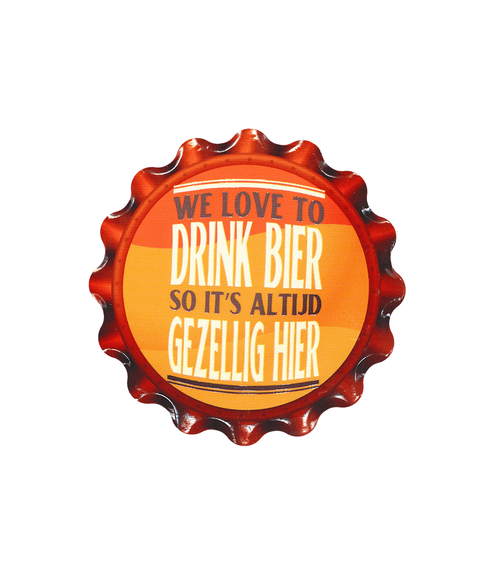 Geel Rode Onderzetters We Love To Drink Beer 11cm
