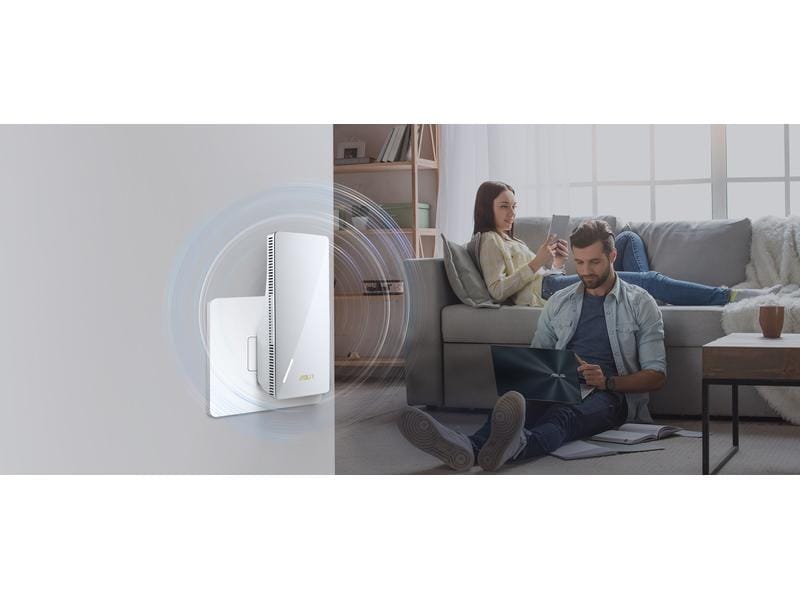 ASUS WLAN-Repeater RP-AX58 AX3000 Dualband WiFi 6 (802.11ax) Range Extender/ AiMesh Extender für nahtloses Mesh-WiFi; funktioniert mit nahezu jedem WLAN-Router