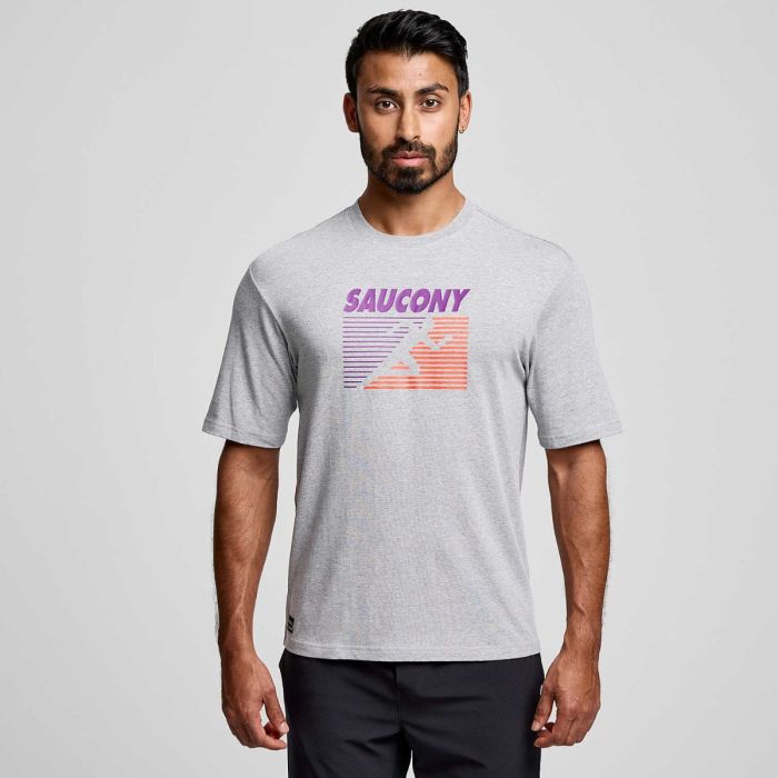 Saucony Unisex T-shirts Recovery Short Sleeve Grå