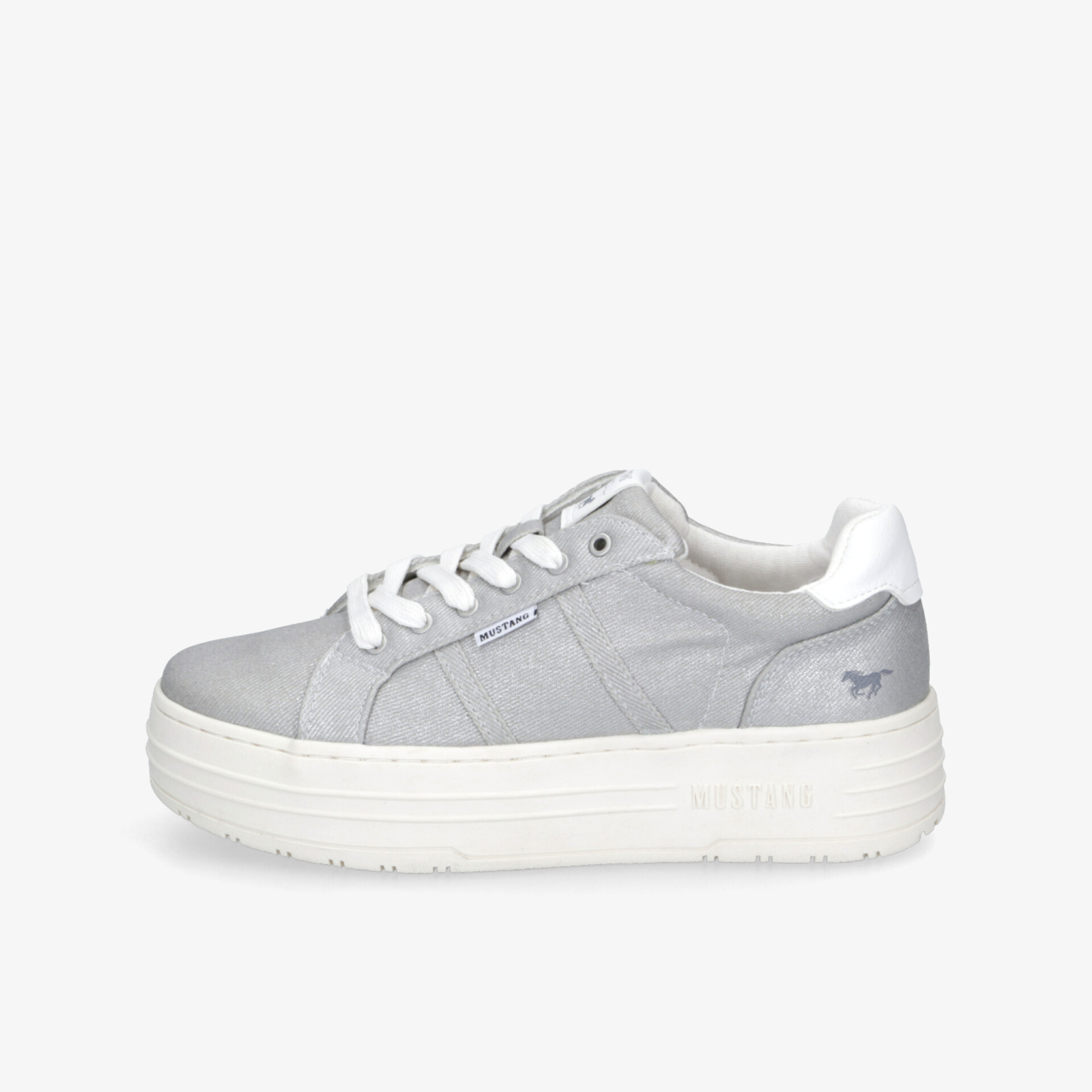MUSTANG Damen Plateau Sneaker - Silber | Jetzt bei reno.de kaufen