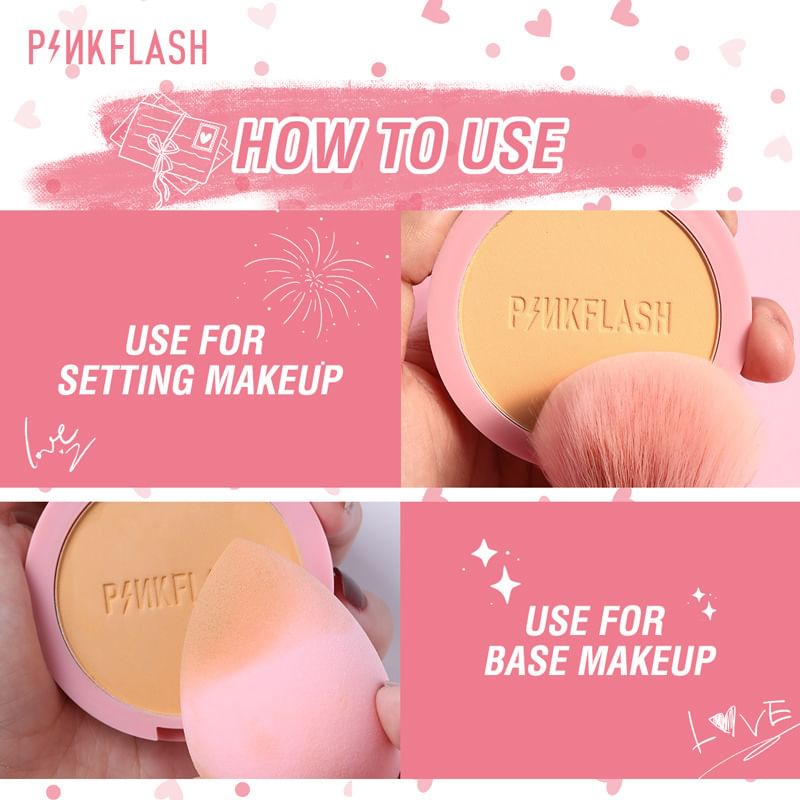 PINKFLASH - Lasting Matte Pressed Powder - 3 kleuren