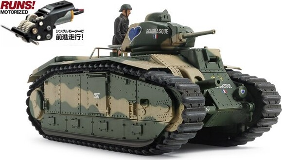 Tamiya - French Battle Tank B1 Bis Single Motor Byggesæt - 1:35 - 30058