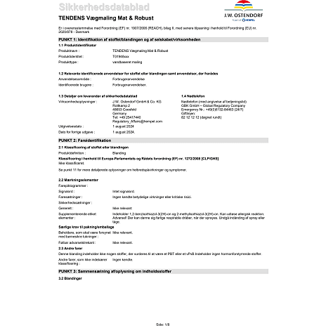 Tendens Mat & Robust vægmaling glans 5 4.5 liter - hvid
