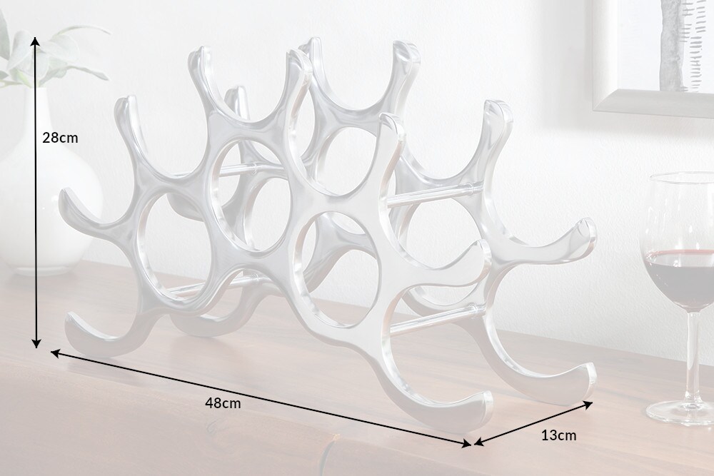 riess-ambiente Weinregal FLAME - 48cm silber für 10 Flaschen Flaschenhalter modern