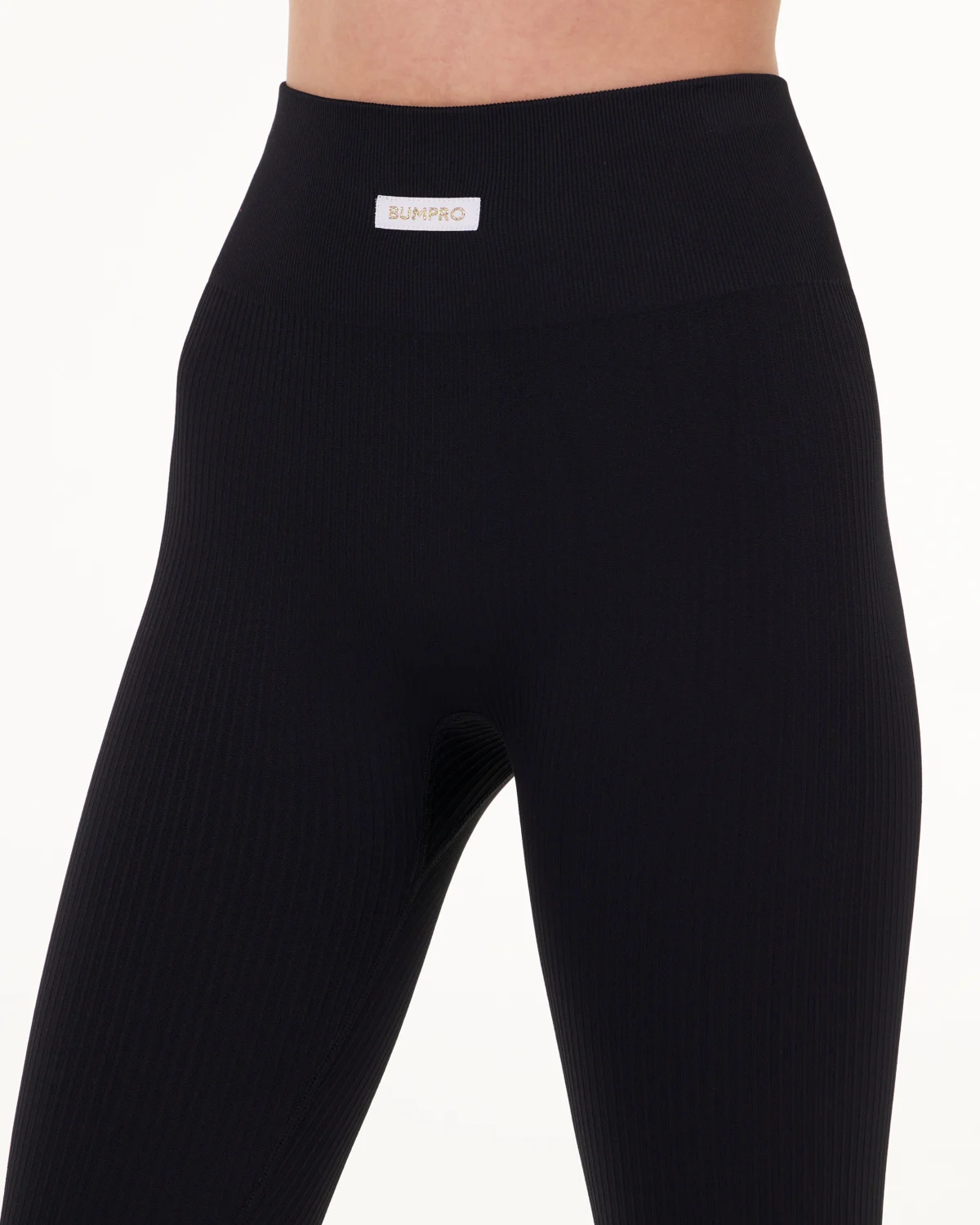 Bumpro Perfect Wide Rib Scrunch Tights Black