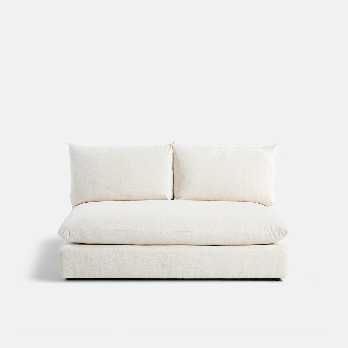 LA REDOUTE INTERIEURS<br>Sofá modular de 2 lugares. Veludo Malo texturizado