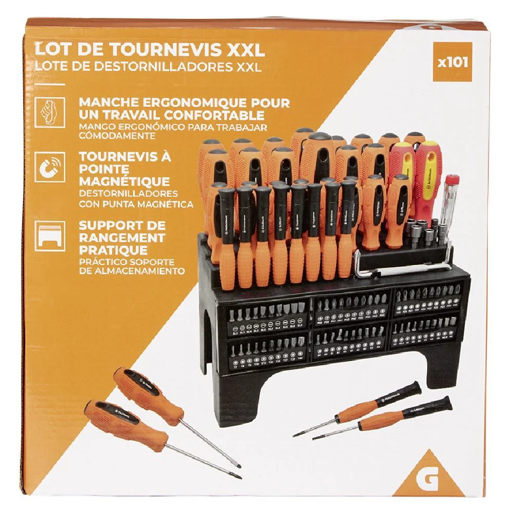 Lot tournevis et embouts 101 pièces