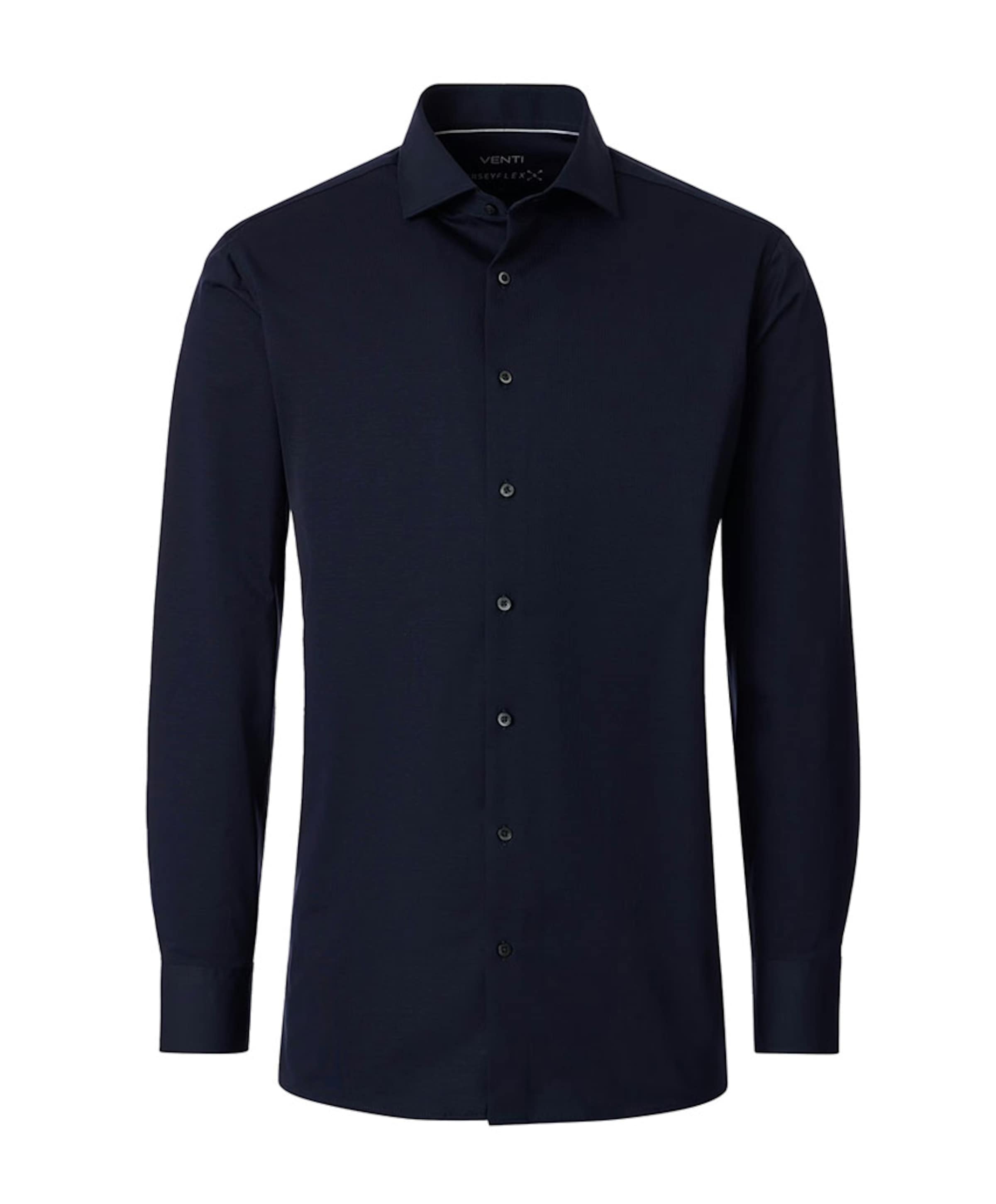 Venti Heren overhemd lange mouw blauw
