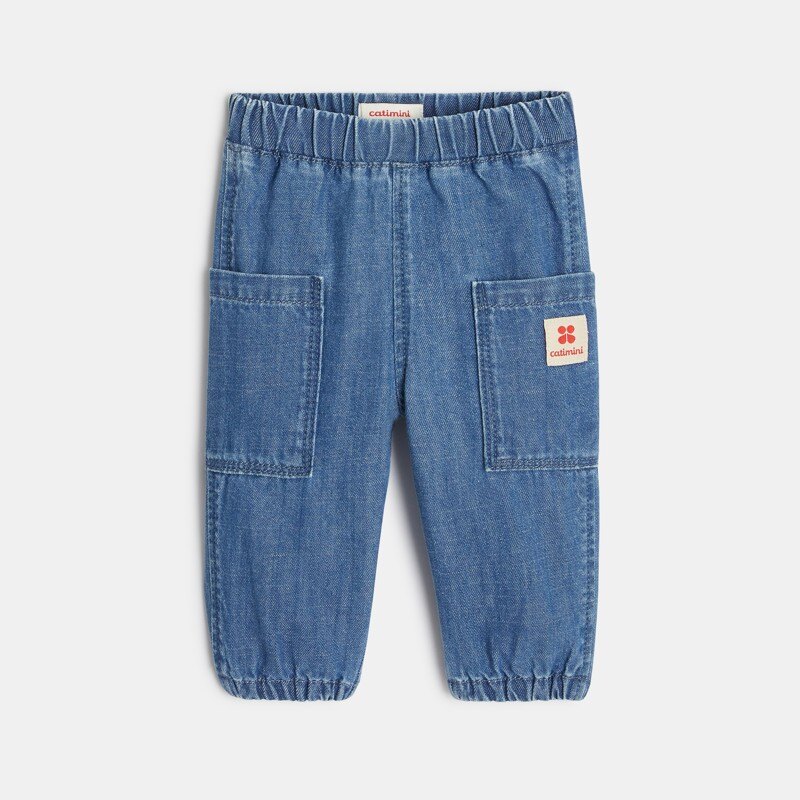 Pantalon bébé en jean bleu Catimini Bleu