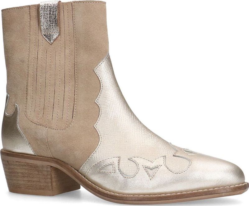 Manfield - Cowboylaarzen - Beige - Leer - Metallic Details
