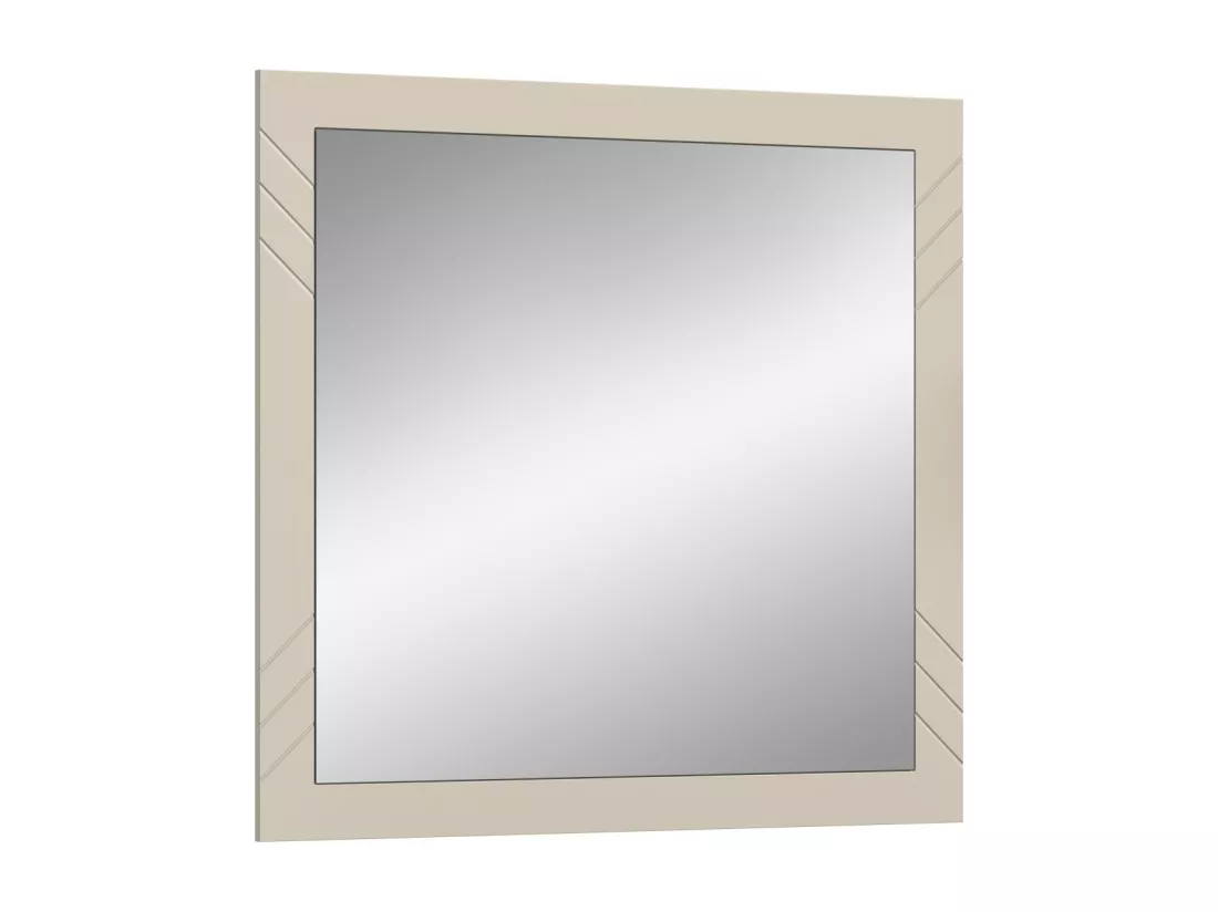 Miroir LUNA – Beige mat – Carré 80x80 cm – À suspendre