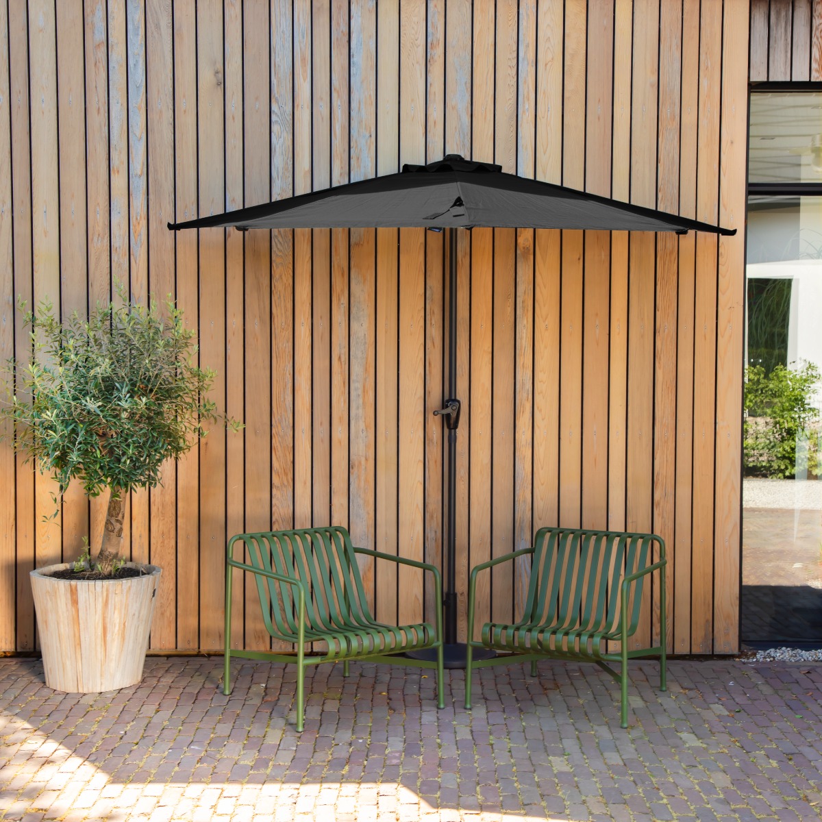 VONROC Magione 270 x 135 cm Premium parasol - Black