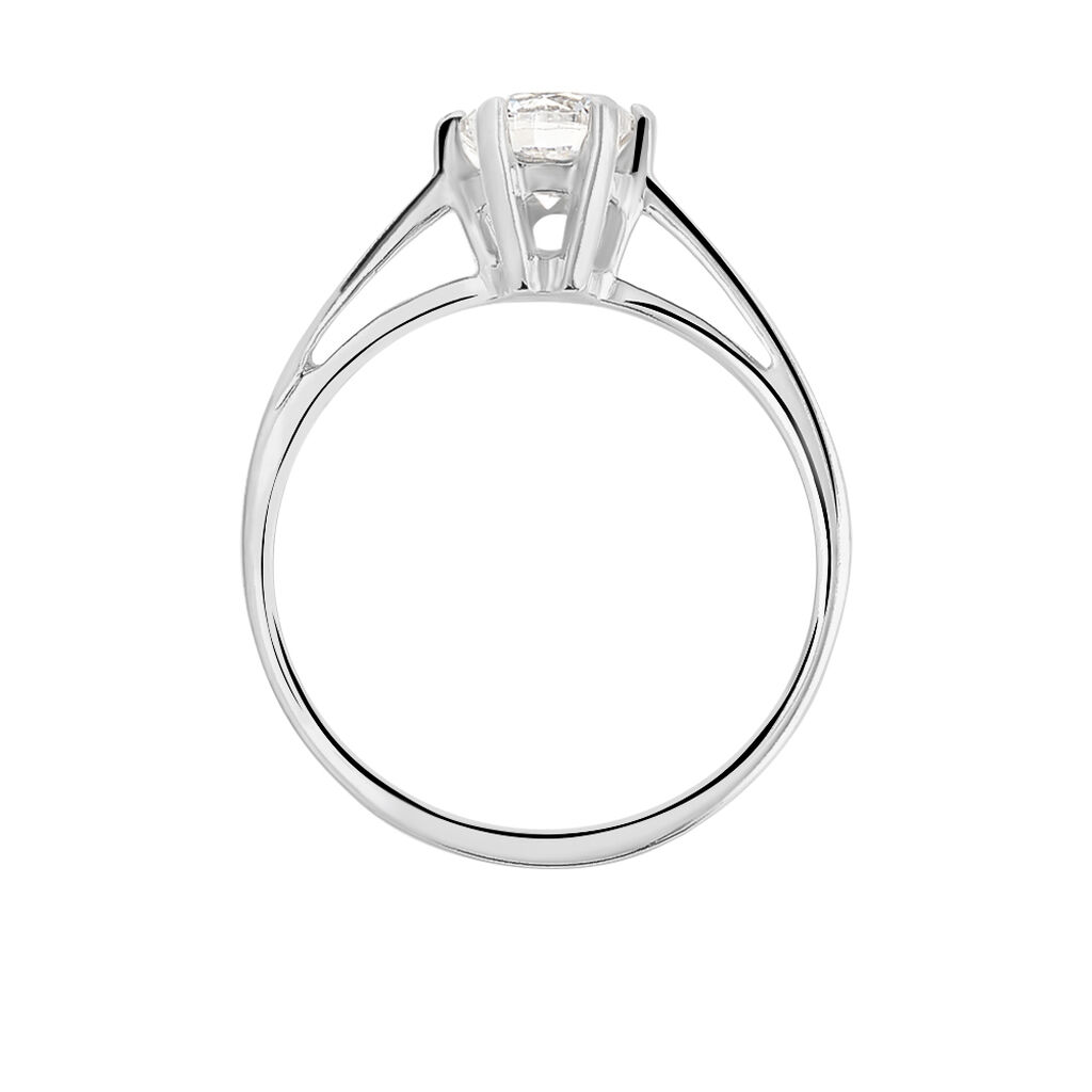 Bague Solitaire Lydia Argent Blanc Oxyde De Zirconium