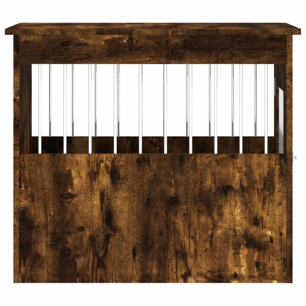 Meuble de cage pour chiens chêne fumé 55x75x65 cm