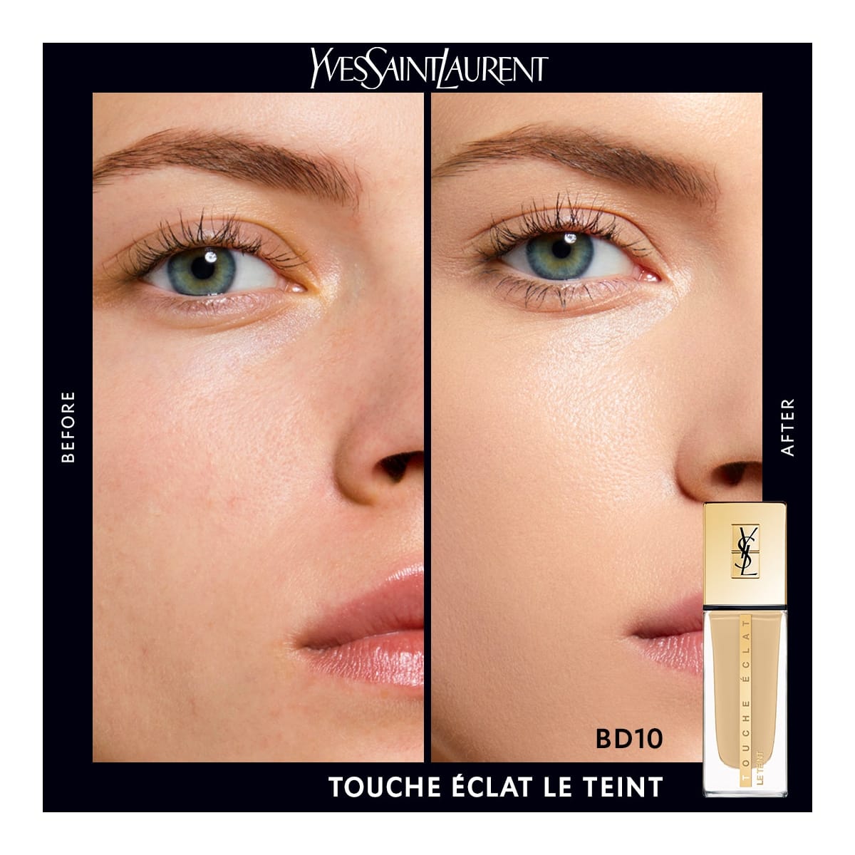YVES SAINT LAURENT Touche Éclat Le Teint Fond de teint hydratant &  tenue 24H, naturel &  lumineux