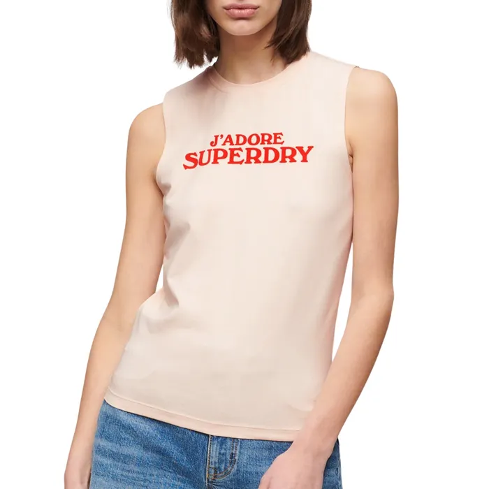Superdry Sport Luxe Graphic Fitted Tanktop Dames