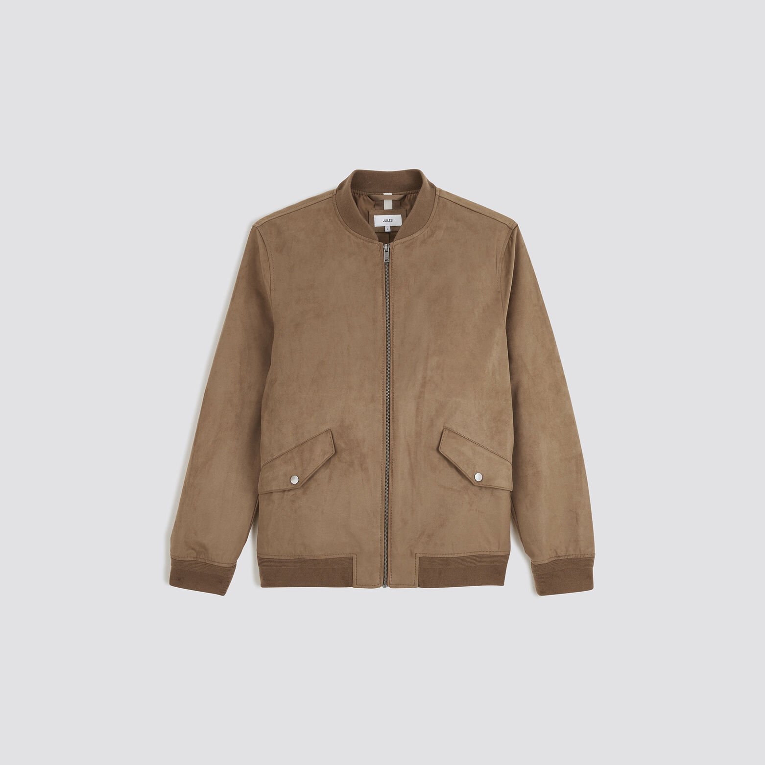 Blouson zippé aspect velours Jaune