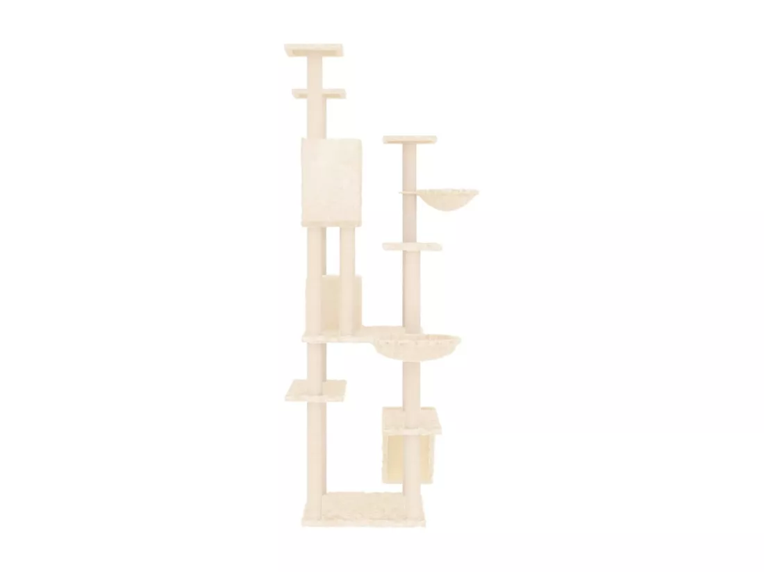 Arbre à chat avec griffoirs en sisal Crème 191 cm