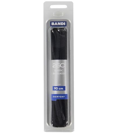 2GO Elastiske Snøreb?nd - 90 cm - 1 Par - Sort