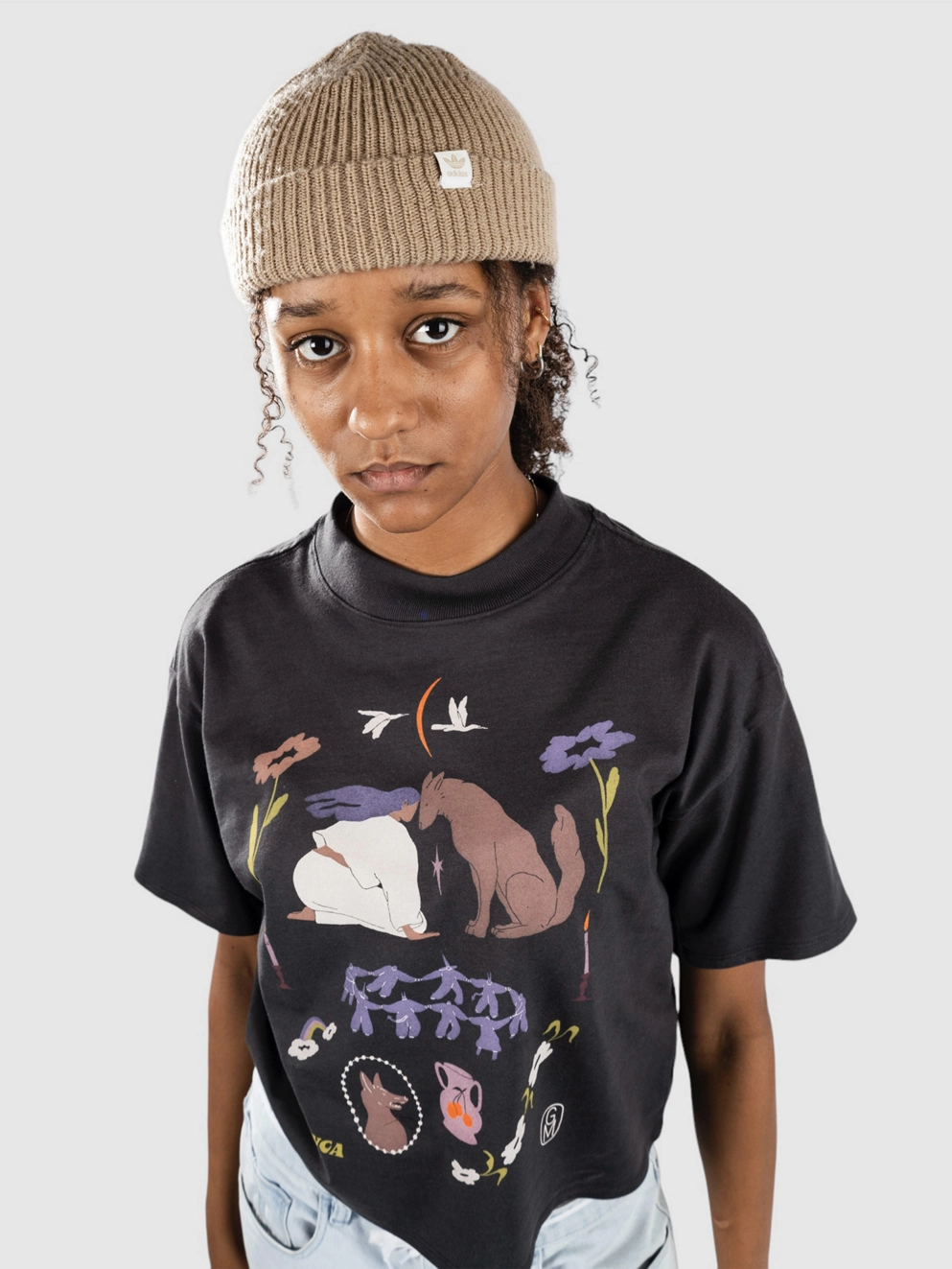 RVCA Gabrielle Monceaux Kinney T-Shirt washed black