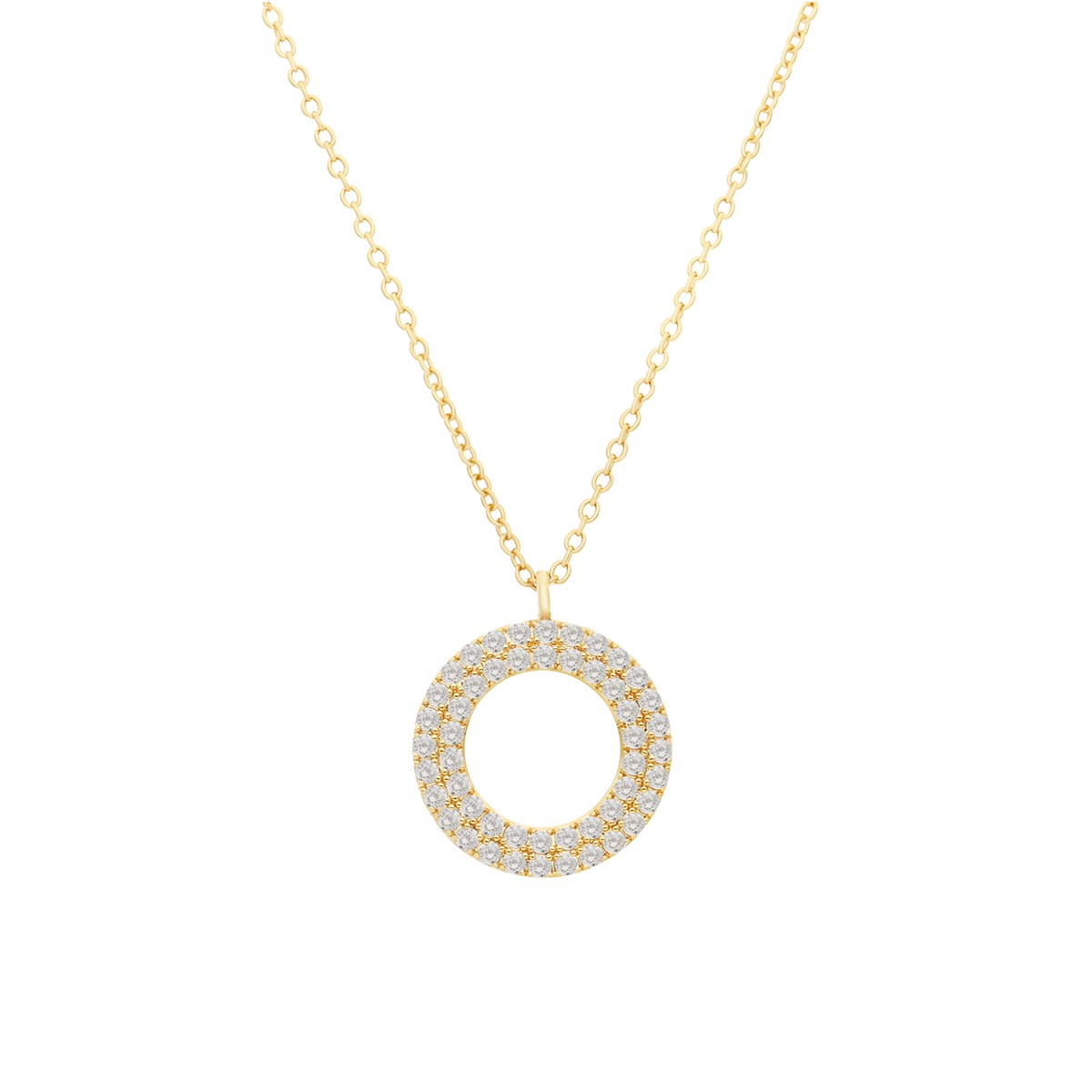 Collier Doré Cercle De Vie Serti