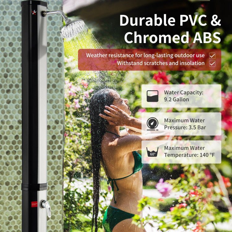 Meilleure douche chauffante solaire autoportante extérieure de 7.2FT avec douche à pied