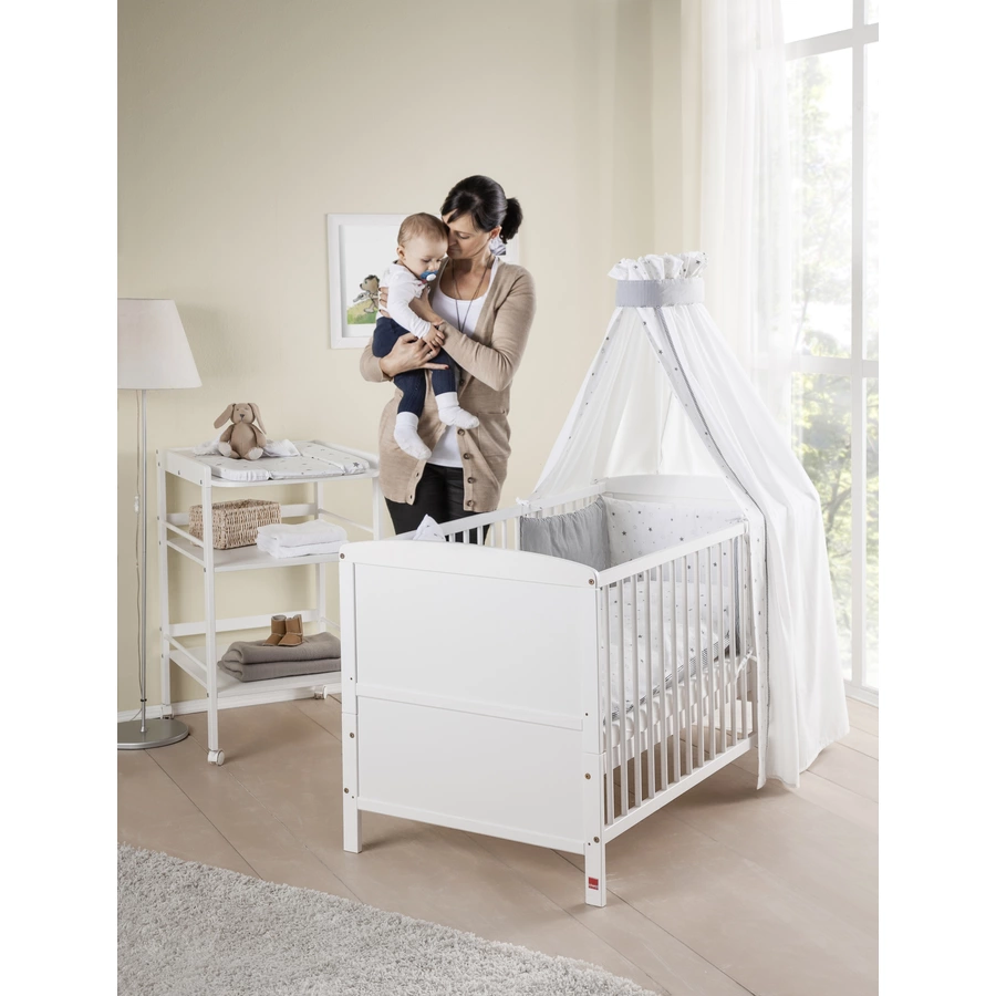 Schardt Komplettbett Conny weiß Sternchen grau 70  x 140 cm