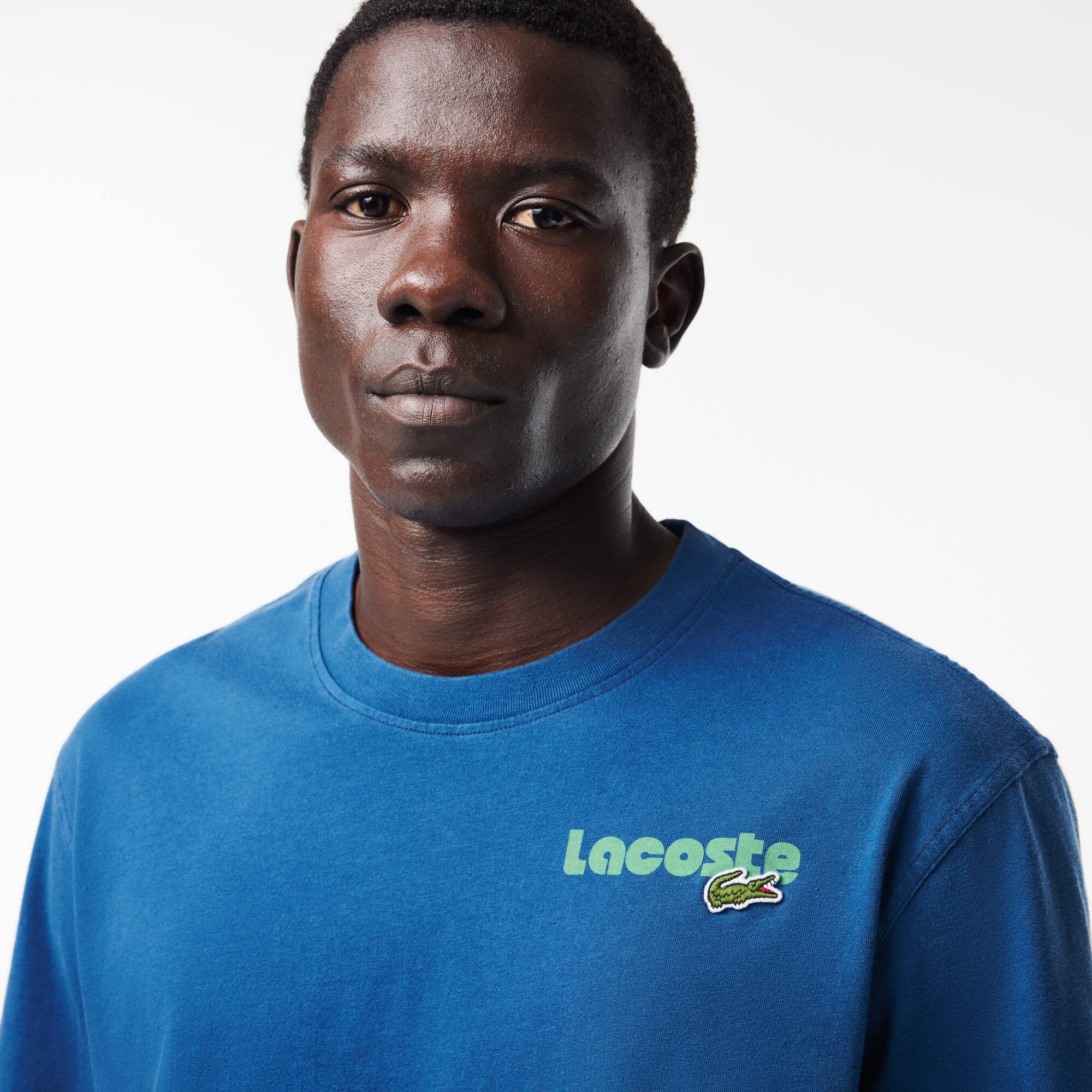 T-Shirt mit LACOSTE-Aufdruck und verwaschenem Effekt T-Shirts - Blau - Lacoste - Herren