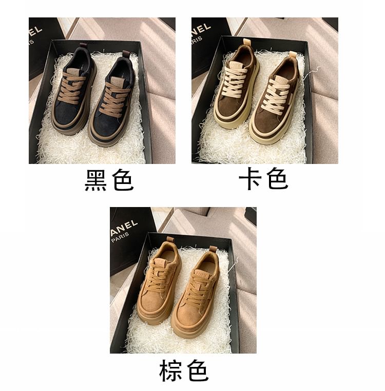Niuna - Tweekleurige platform sneakers