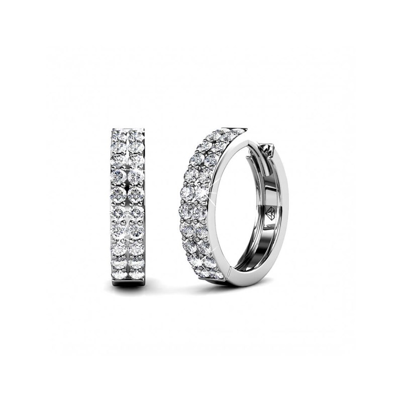 Boucles d'oreilles Glamour - Argenté et Cristal