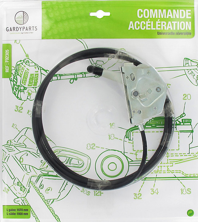 Manette complète + câble 1,80 m Jardin Pratic