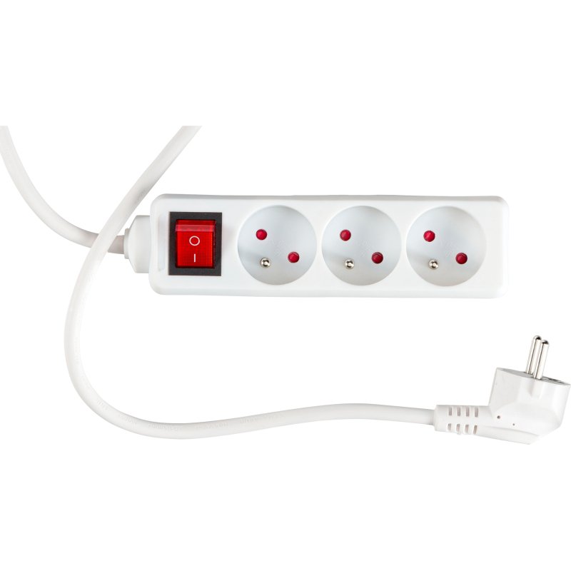 Multiprise 3 prises avec interrupteur - câble 1,5 m