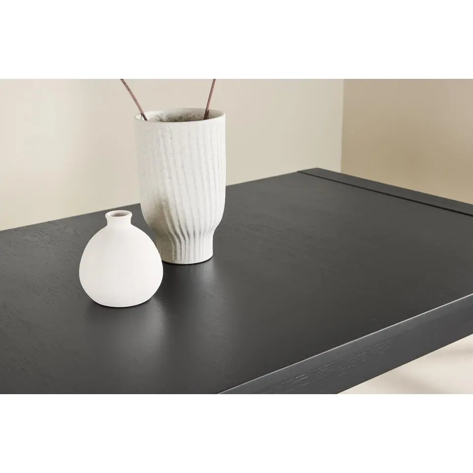 Eettafel Uitschuifbaar - Zwart Eikenhout - 170x95x75cm - Slider