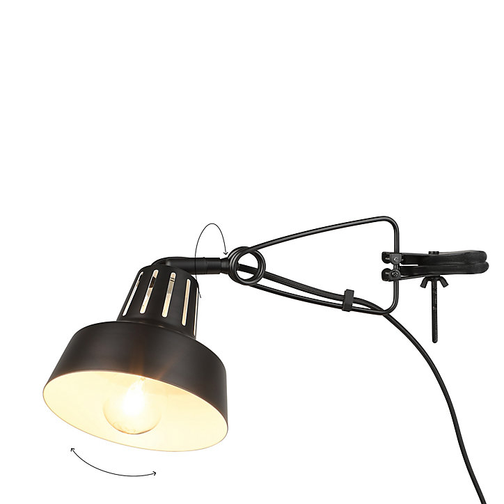 Spot pince E14 10W GoodHome Yarra noir mat H.35 x Ø12,5cm
