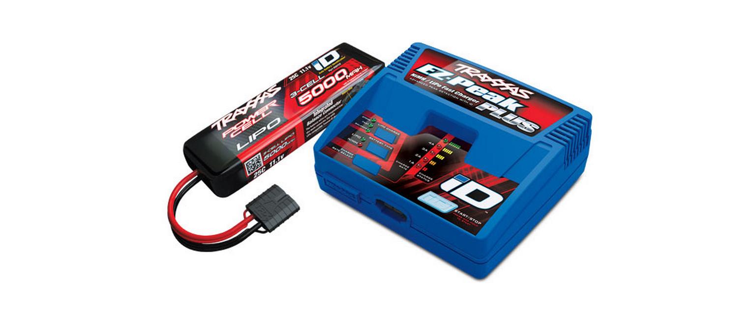 Ladegerät Combo EZ-Peak Plus & 1x LiPo-Akku 3S 5000 mAh<br>40-W-Ladegerät inkl. 3S LiPo-Akku für Traxxas Modelle