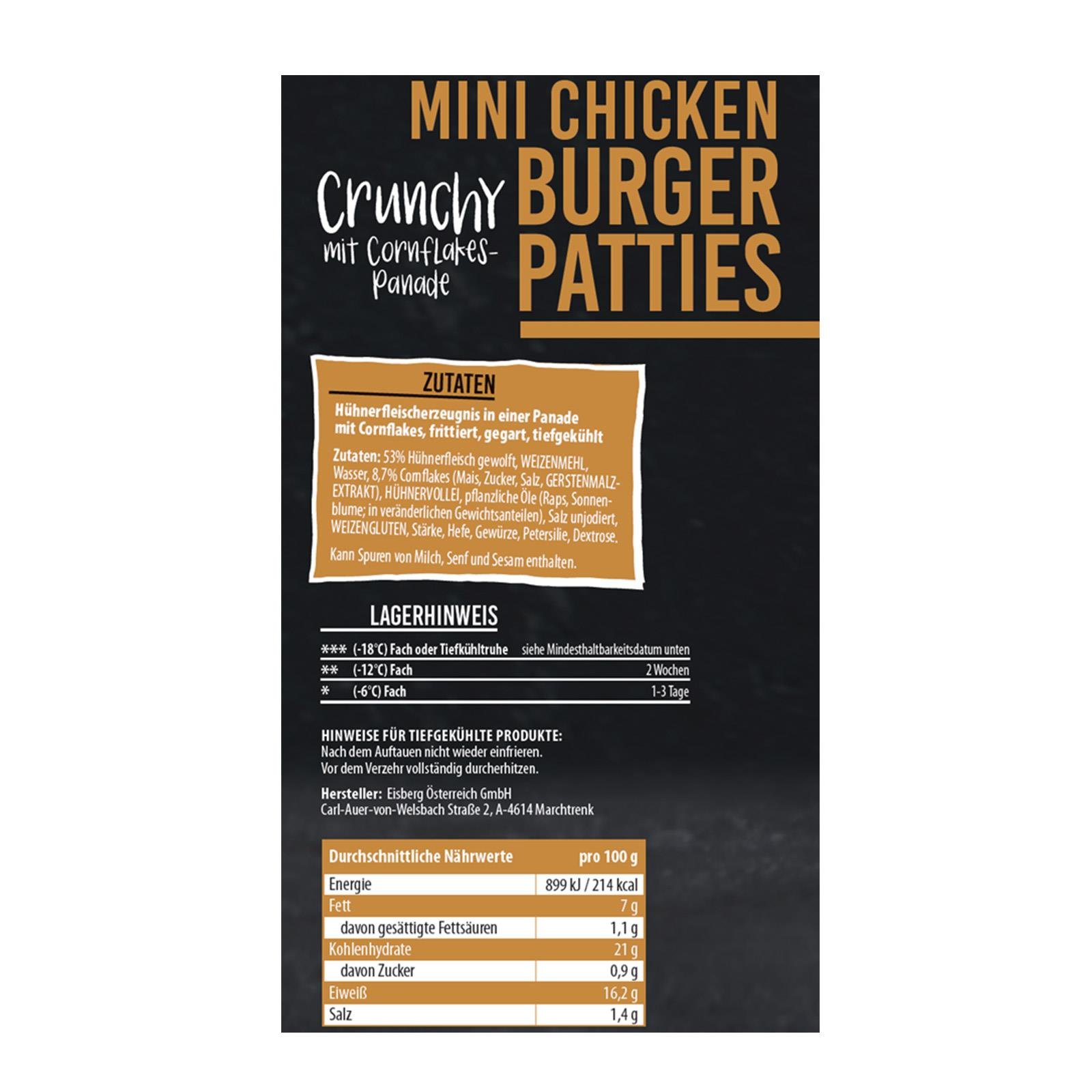 Hubers Mini Chicken Burger Patties