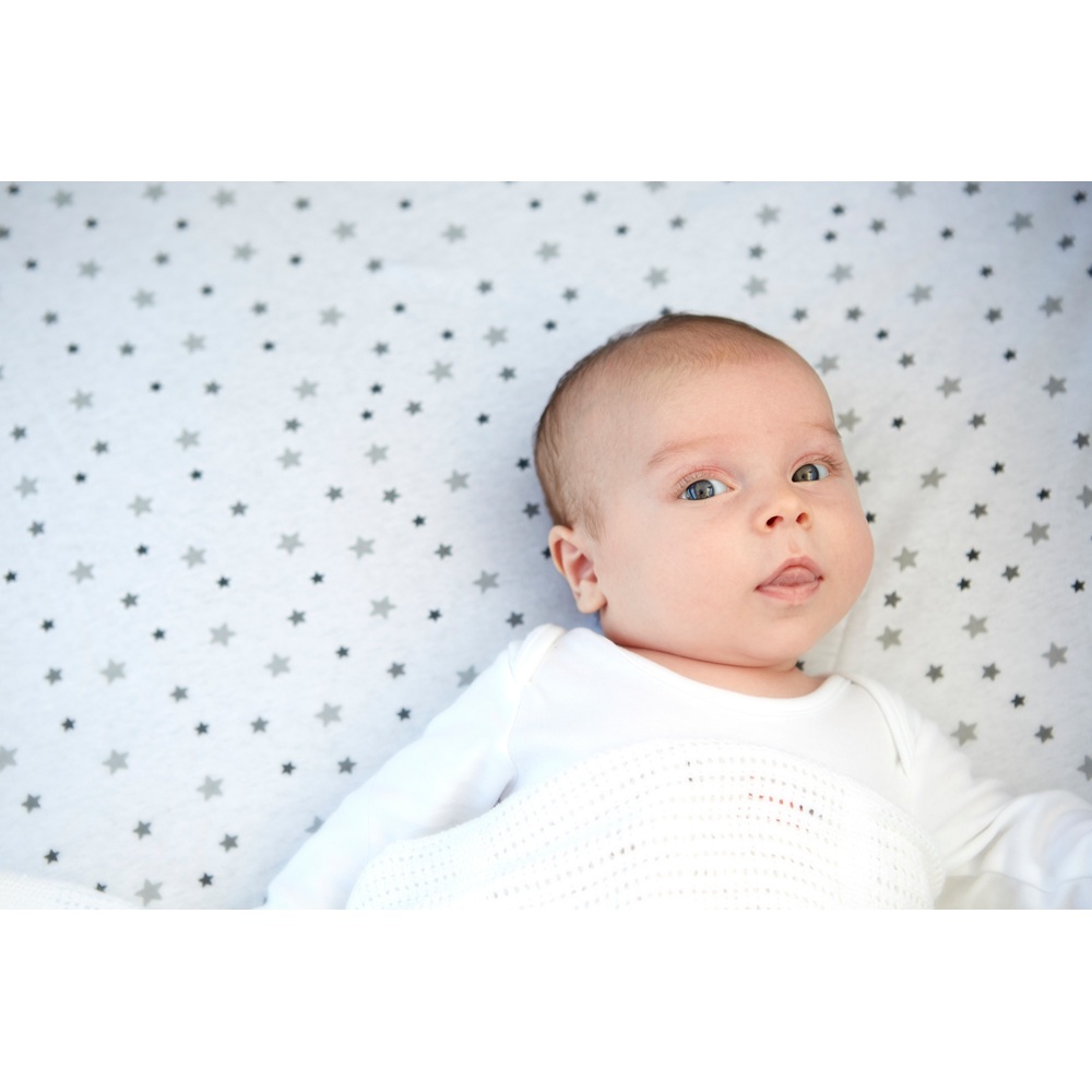 Baby Elegance 95x45cm Jersey Grau Sternen-Bettlaken