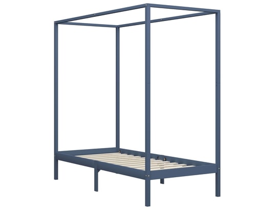 VIDAXL - Sommier  90 x 200 Cadre de lit à baldaquin gris bois de pin massif 90 x 200 cm