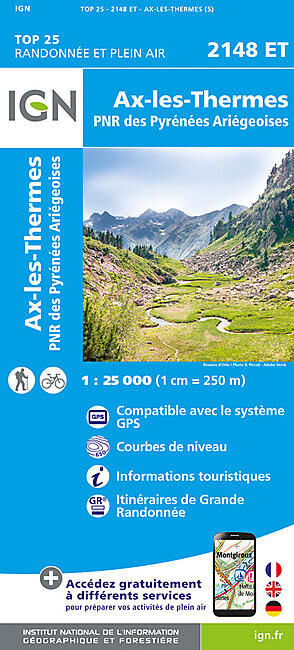 IGN - TOP 25 2148ET AX LES THERMES 1 25 000