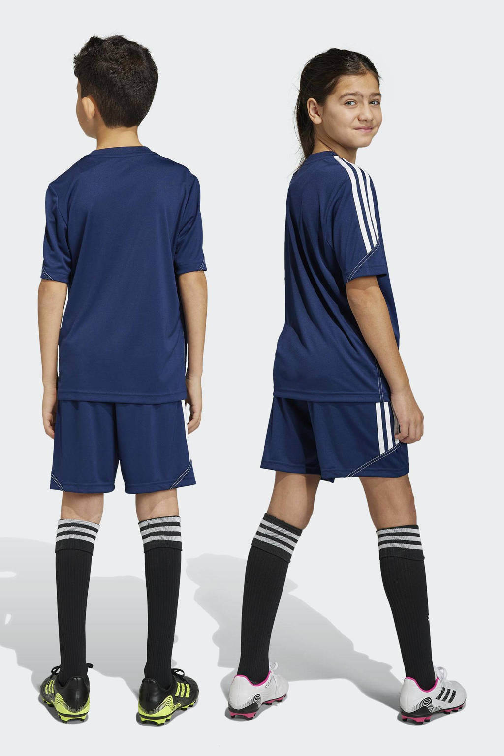adidas Juniorsportshort Tiro donkerblauw/wit