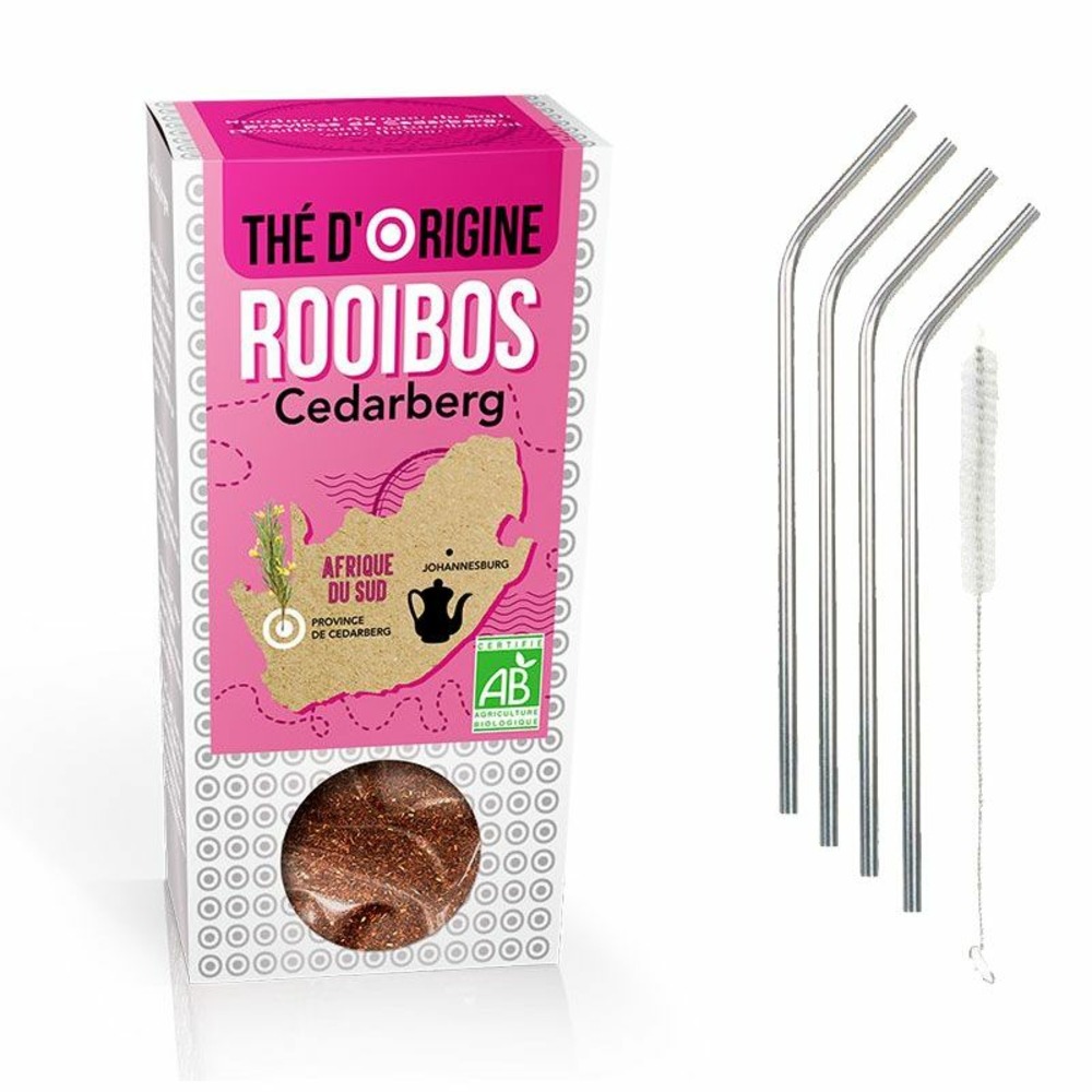 Thé rooibos cedarberg + 4 pailles en inox