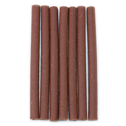 Palitos de carne macia para cães, sabor salmão.
