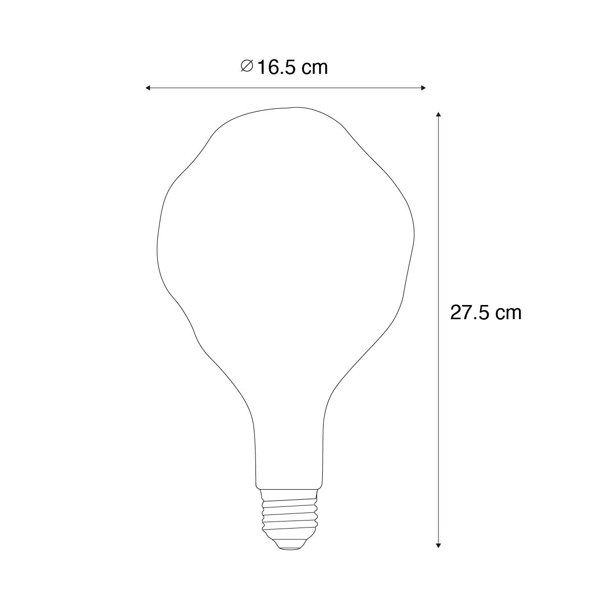 E27 dimbare LED lampen PS160 bruin 4W 120 lm 1800K