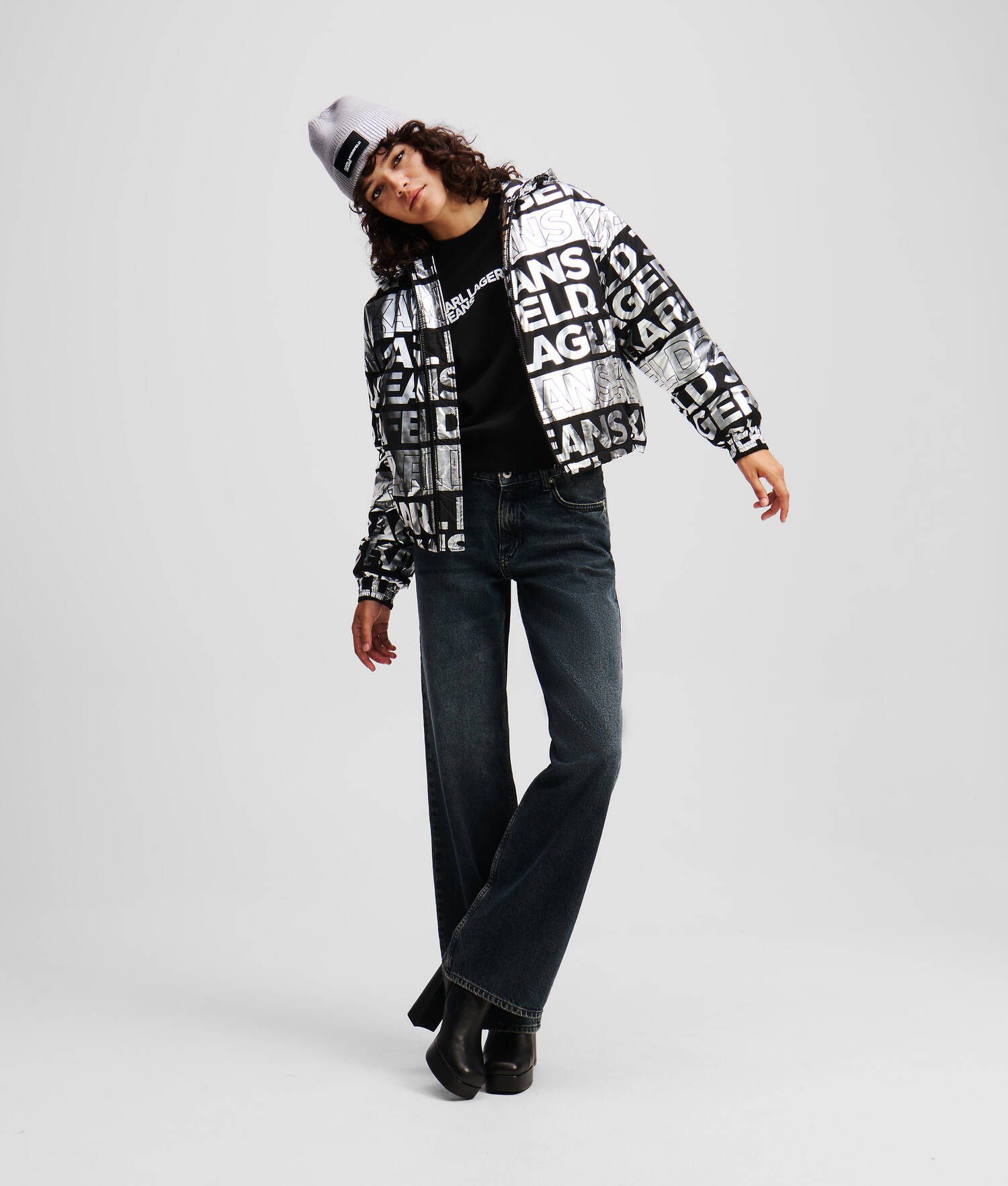 VESTE À LOGO FAÇON ALL-OVER KLJ - Pliage numérique motif all over