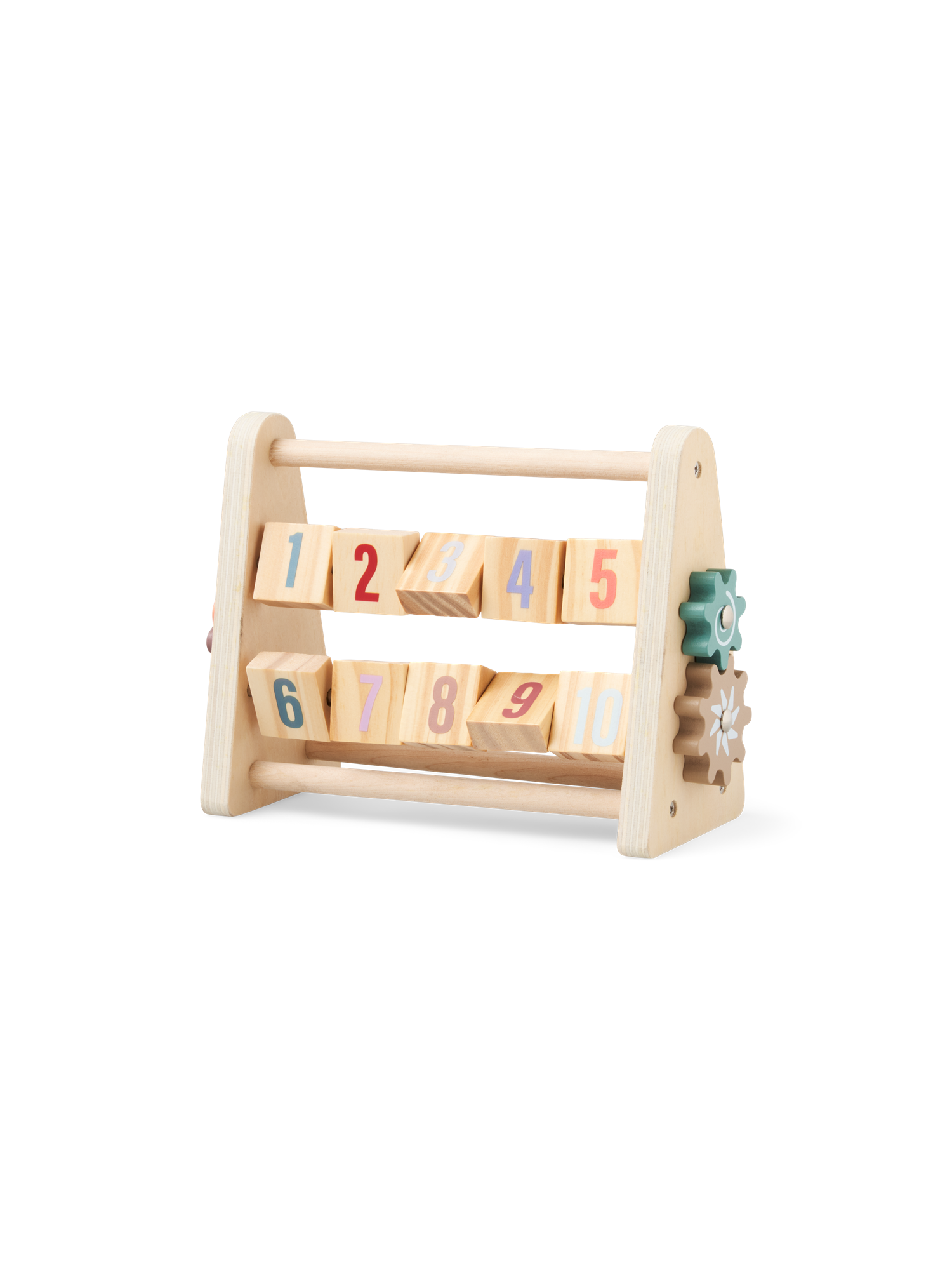 Kugleramme med tal | Fyrretræ. 19 x 9,5 x 16,5 cm. | Multi